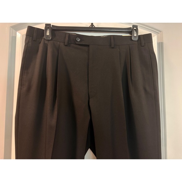 Lauren Ralph‎ Lauren Mens Dress Pants Black Pleated Front Cuffed 36x34 - Picture 1 of 5